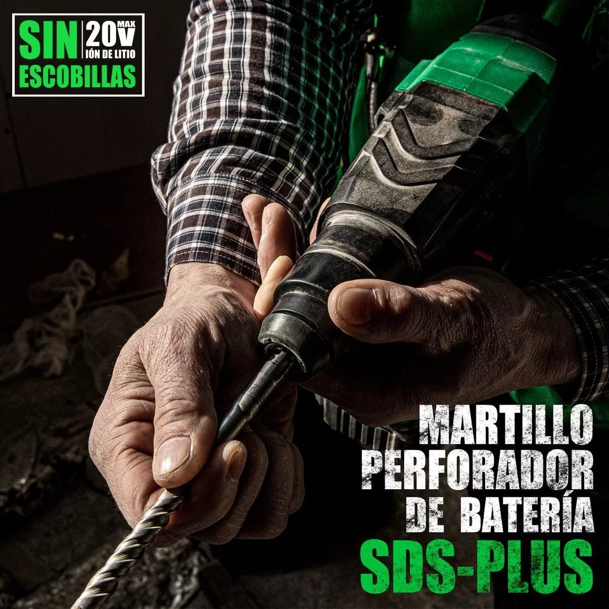 Rotomartillo Taladro Sds-plus Anirona Con 2*4.0ah Batería