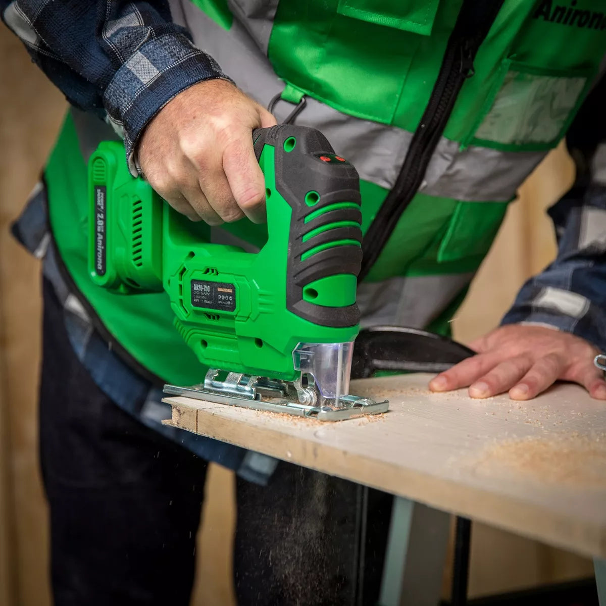 Sierra Caladora Inalámbrico Sin Carbones Anirona 2 Baterías