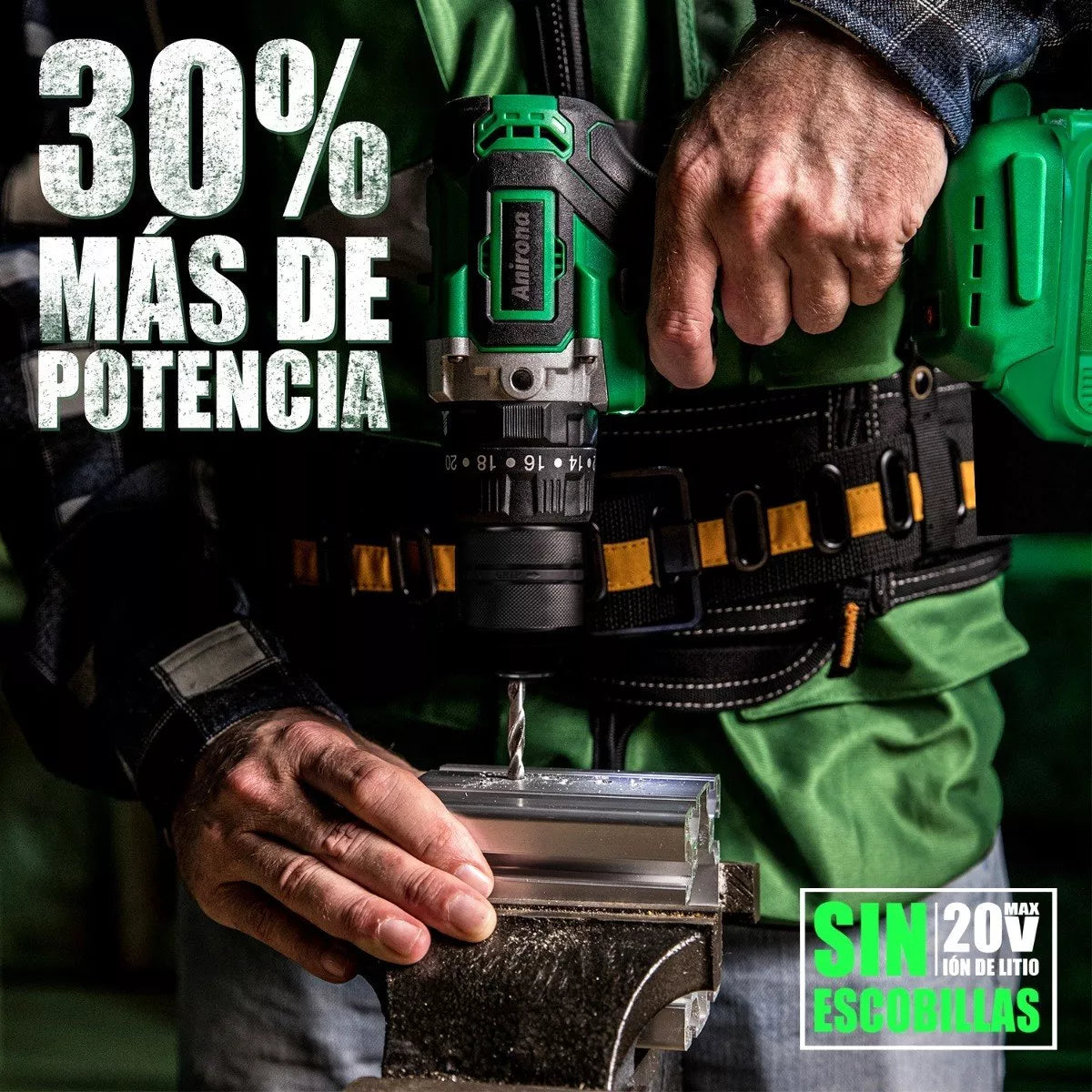 Taladro Rotomartillo Sin Carbones 1/2'' Con 2baterías 100 Nm