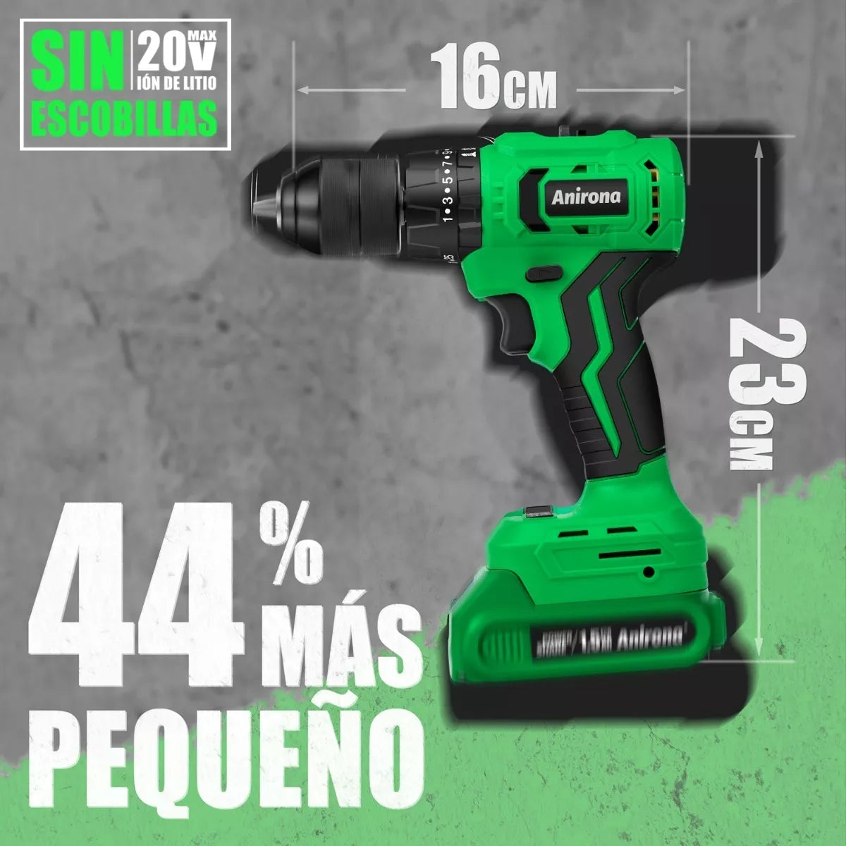 Taladro Rotomartillo Sin Carbones Inalámbrico 20v Anirona