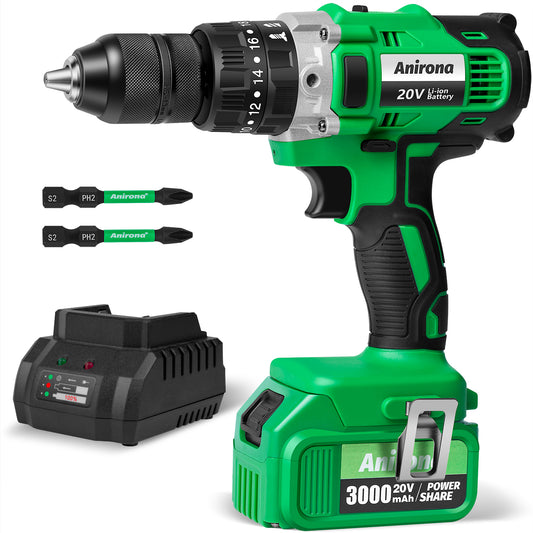 Taladro Rotomartillo 1/2'' Con 3.0ah Batería Anirona Aa20151 Color Verde oscuro