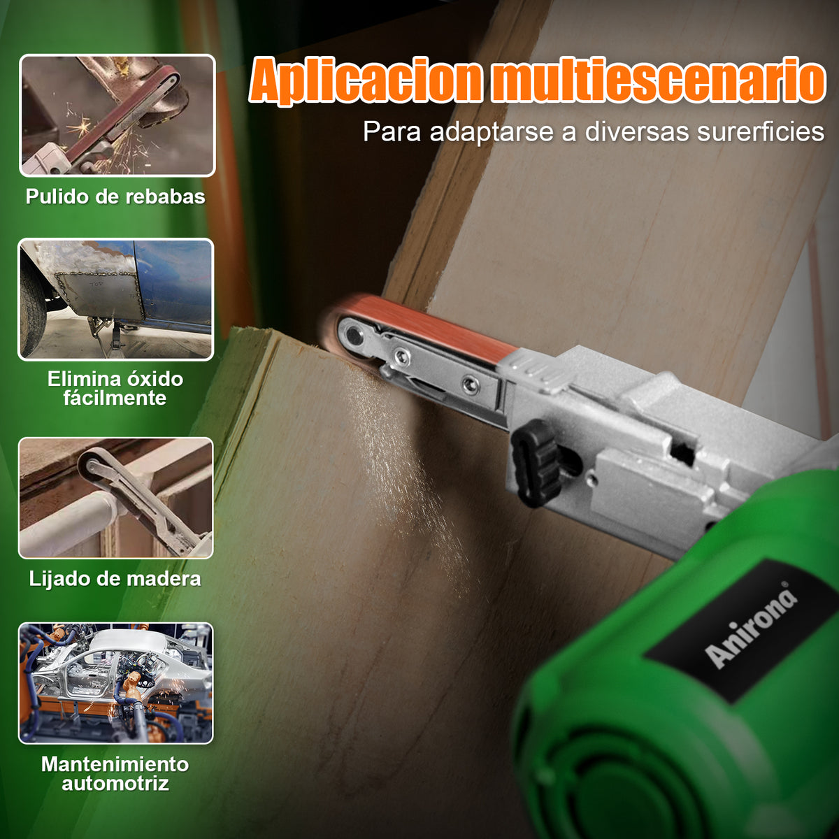 Mini Lijadora De Banda 1/2"" X 18"" Anirona MBS457A
