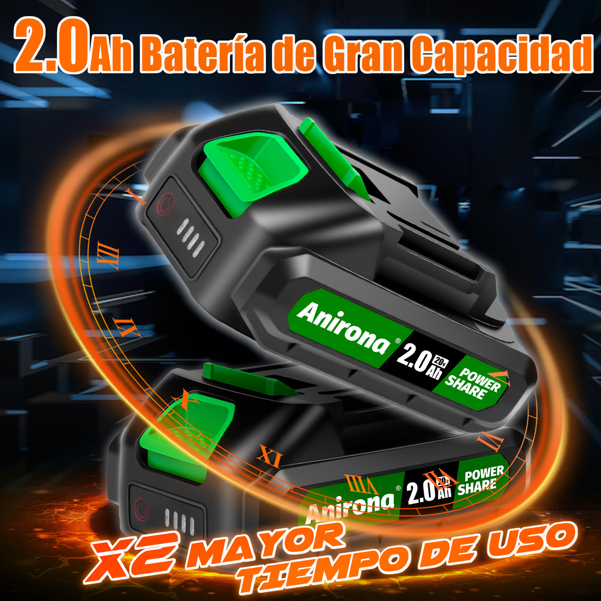 Sierra Caladora Inalámbrica Con 2 Baterías 2.0ah Anirona Pro AA20-JS2