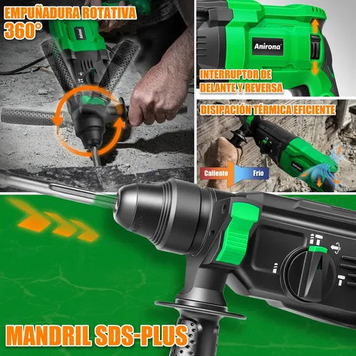 Rotomartillo Perforador Cincelador Sds 950w Anirona Rh26a
