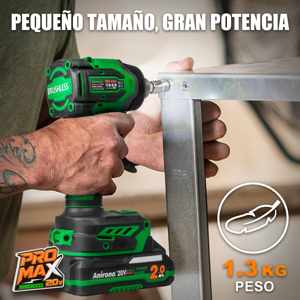 Atornillador De Impacto Inalámbrico 20v Anirona 2108PM