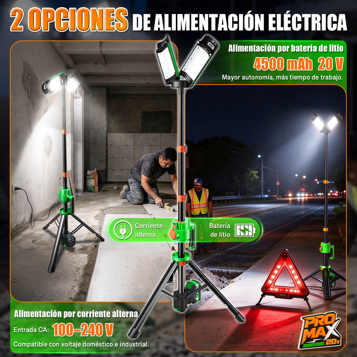 Lámpara De Trabajo Led 10000lm 20v Recargable Anirona Promax A20-TL100PM