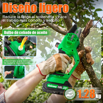 Motosierra Eléctrica Inalámbrica Anirona 20v Con 2 Baterías AA20-CS55