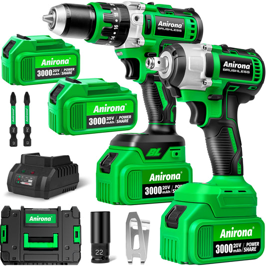 Kit De Taladro Rotomartillo & Llaves De Impacto Sin Carbones AA13NBL+AA330W