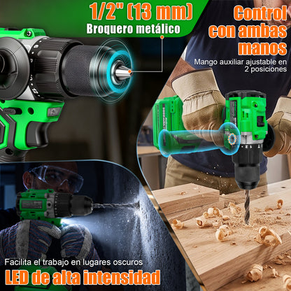 Taladro Rotomartillo Inalámbrico 20v Brushless Con 2 Batería AA20-D605P