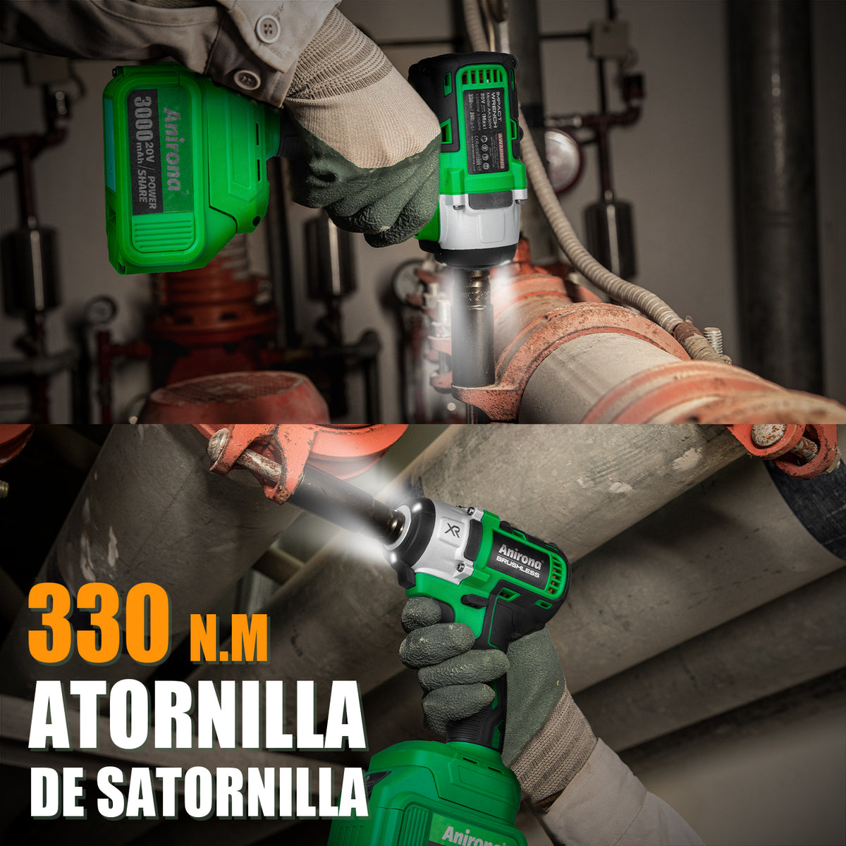 Kit De Taladro Rotomartillo & Llaves De Impacto Sin Carbones AA13NBL+AA330W