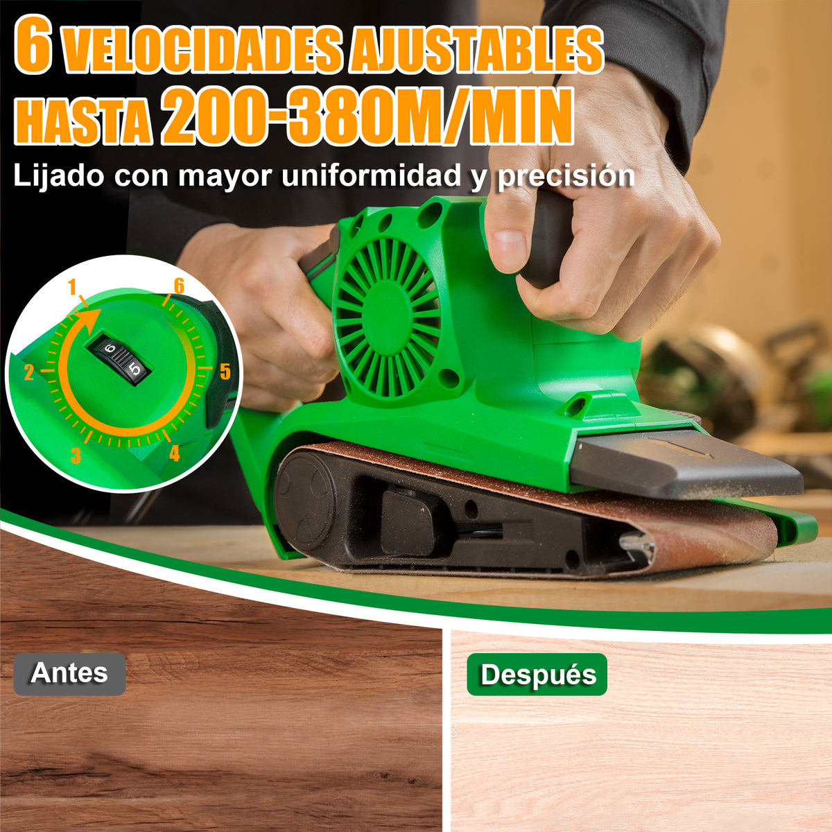 Lijadora De Banda 3 X 21 1200w Anirona Pro BS321A