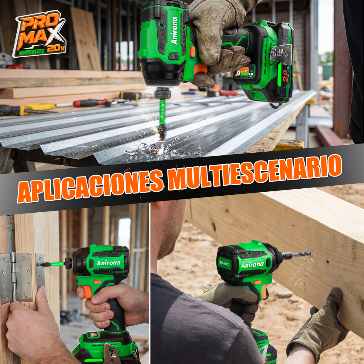 Atornillador Impacto & Rotomartillo Taladro Promax Anirona PMKIT-1850