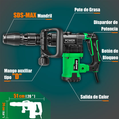 Martillo Demoledor Cincelador Anirona Sds Max 1800w 18j DH50