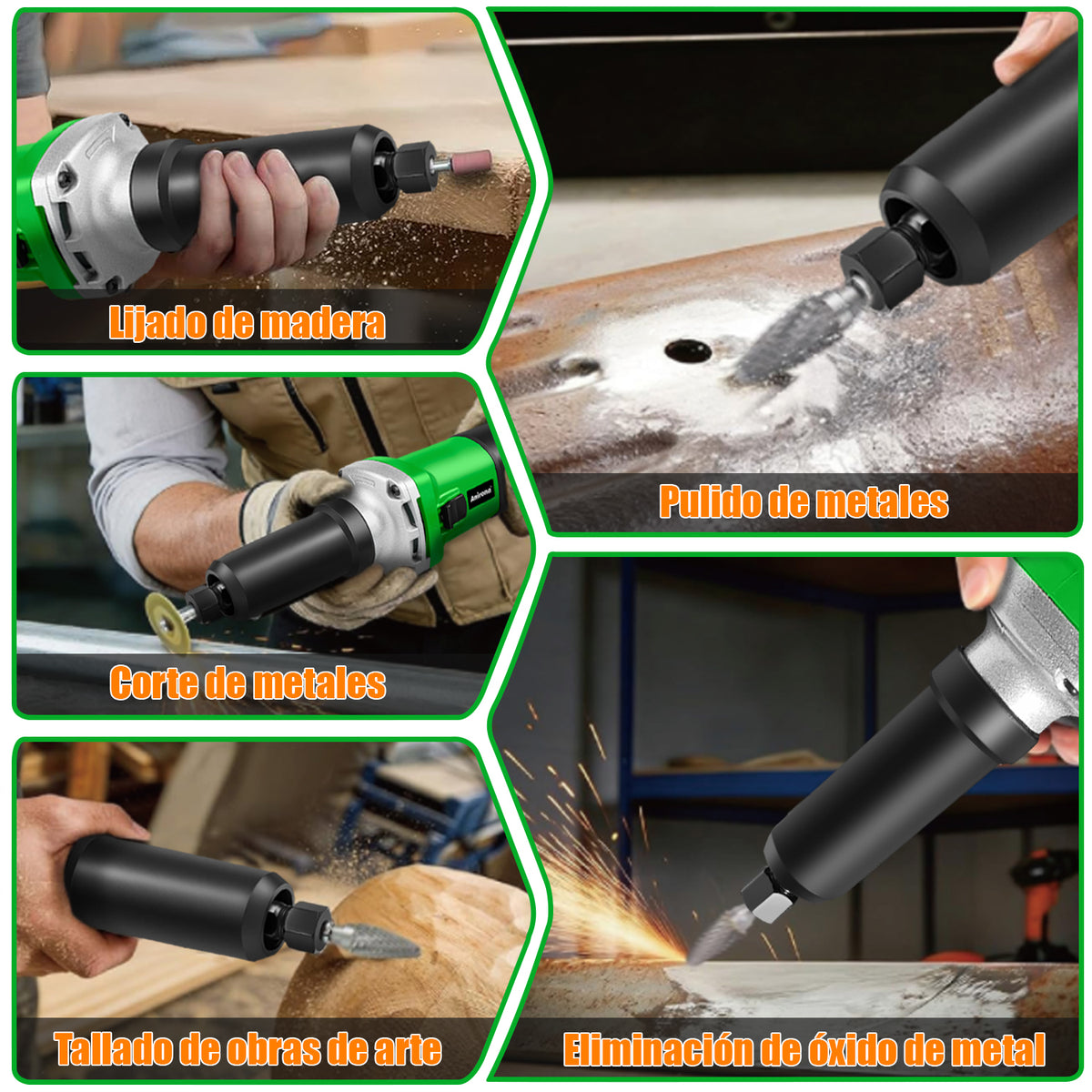 Esmeril Recto Rectificador 1/4"" 600w  Anirona AER3506