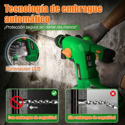 Rotomartillo Cincelador Inalámbrica 2baterías Anirona Promax AA20-RH22PM