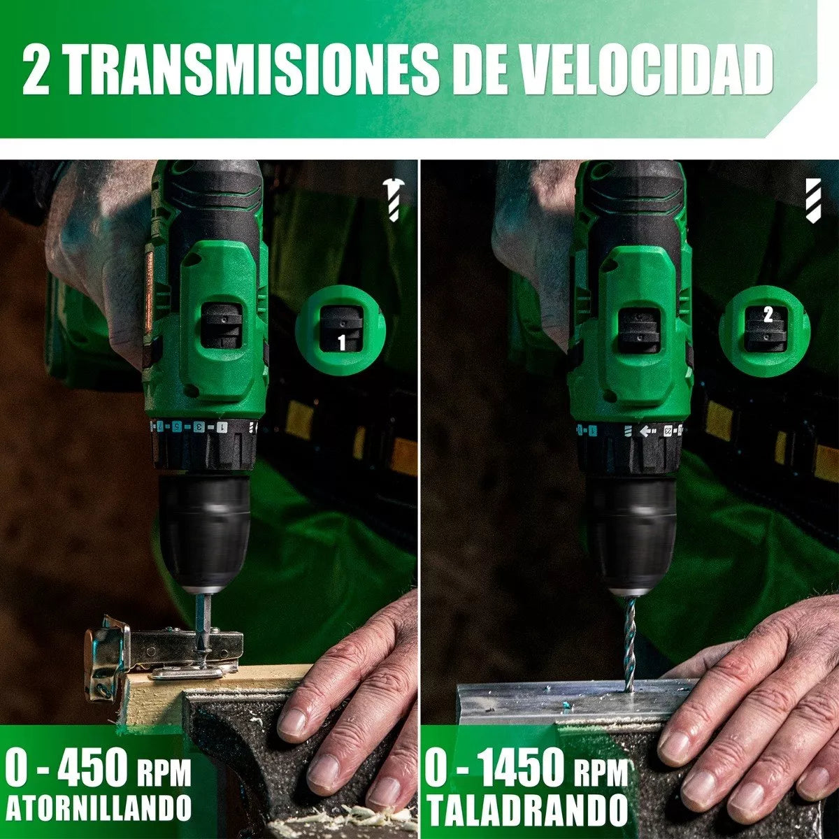 Taladro Atornillador Inalámbrico Anirona Con 20v Batería