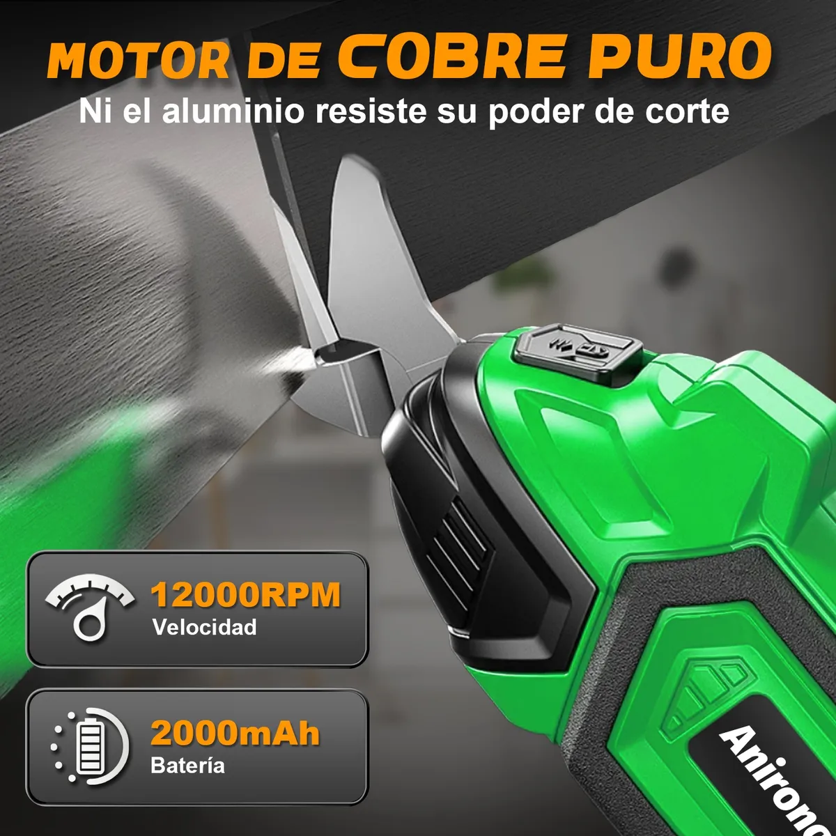 Tijera Eléctrica Inalámbrica Para Cortar Lamina Tela Anirona AS107