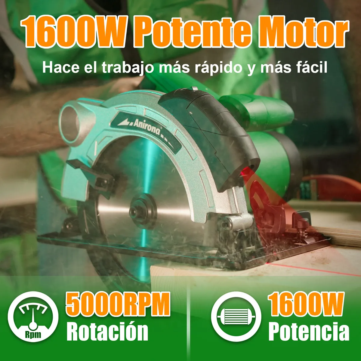 ANIRONA 7-1/4" Circular Saw CS612A Pro 1600W 60Hz
