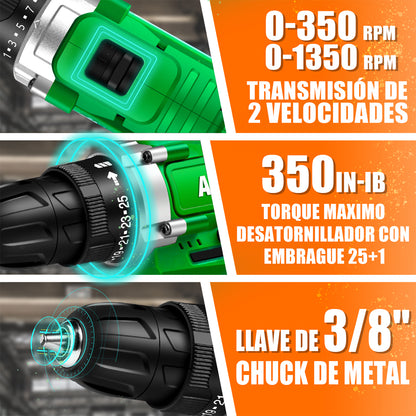 Taladro Atornillador Airona Aa2015-30 De 20v 1 Batería aa2015-30