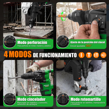 Rotomartillo Cincelador Colector De Polvo 4j Anirona Promax ARH515PM + VC515PM