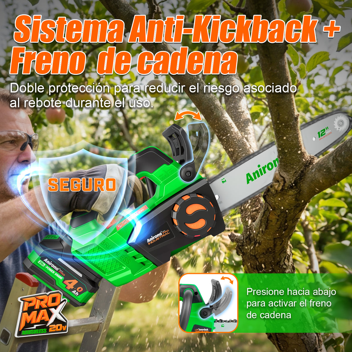 Motosierra Inalámbrica Brushless 12inch Anirona Promax 20v CS2198PM