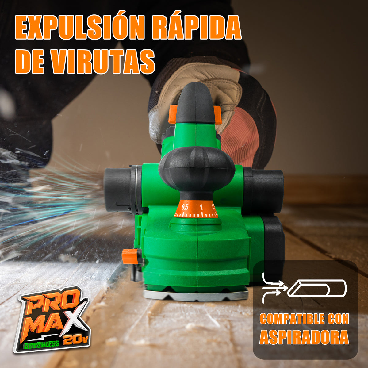 Cepillo Para Madera Inalámbrico Sin Escobillas 4.0ah Anirona AA20-PM8201