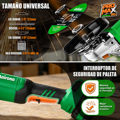 Esmeriladora Angular Inalámbrica Brushless 20v 1150w 4.0ah AG536PM