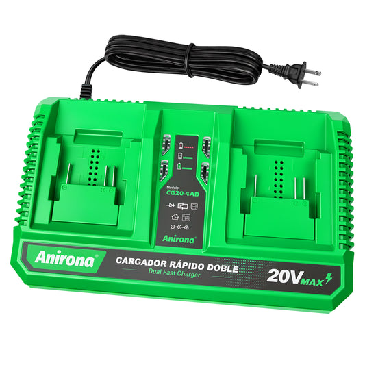 Cargador Doble Rápido 4a Para Baterías Ion Litio 20v Anirona CG20-4AD