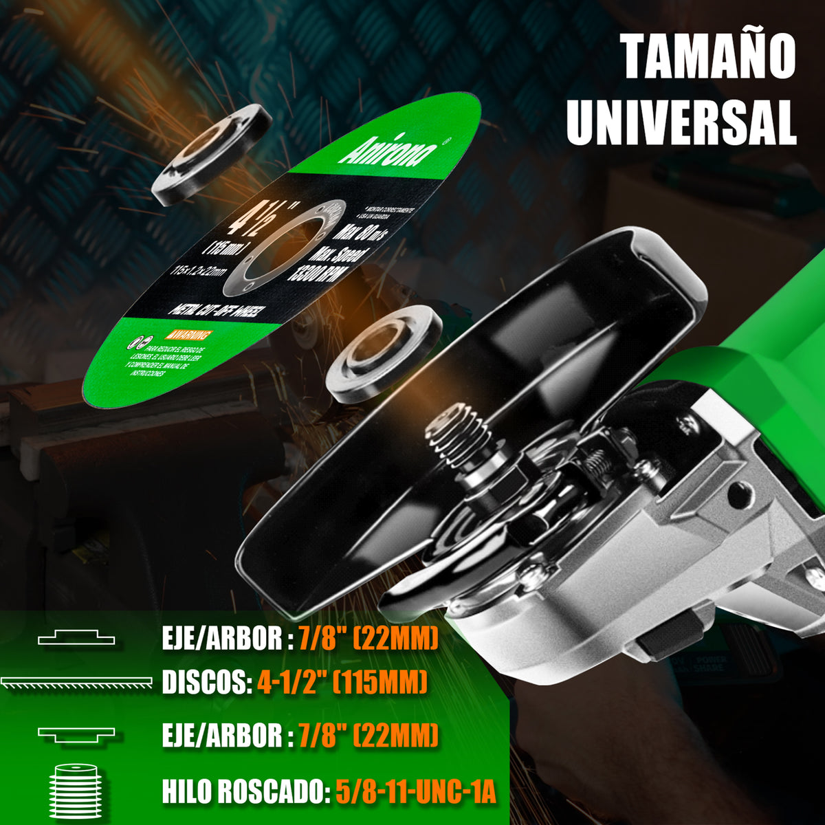 Esmeriladora Angular 950w Anirona Profesional AG950