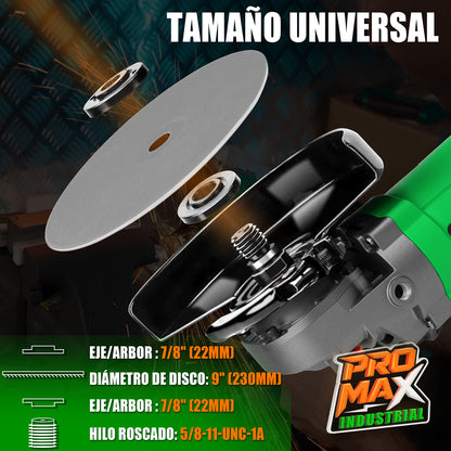 Esmeriladora Angular 9'' Industrial 2600w Anirona Promax AG2600PM