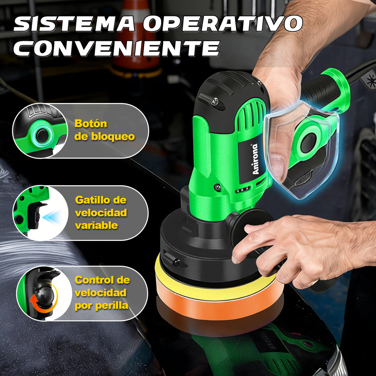 Pulidora Rotativa 125mm Eléctrico Para Coches 1400w Anirona PD1400