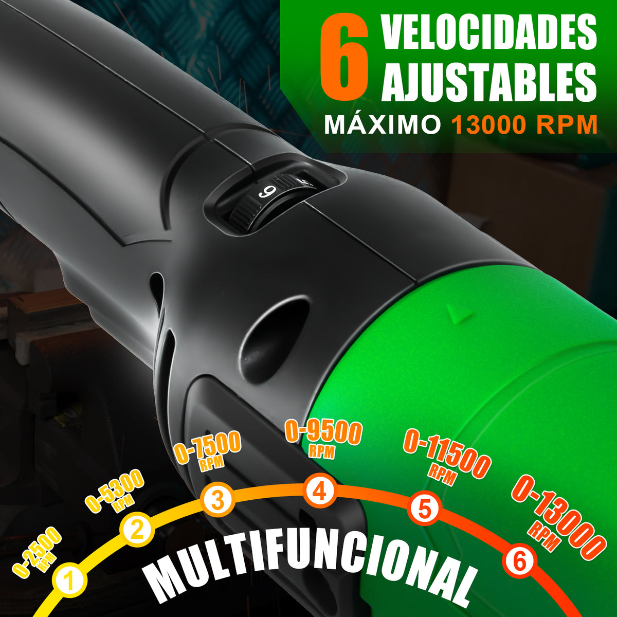 Esmeriladora Angular 1350w 4-1/2 Industrial Anirona AG1350LP