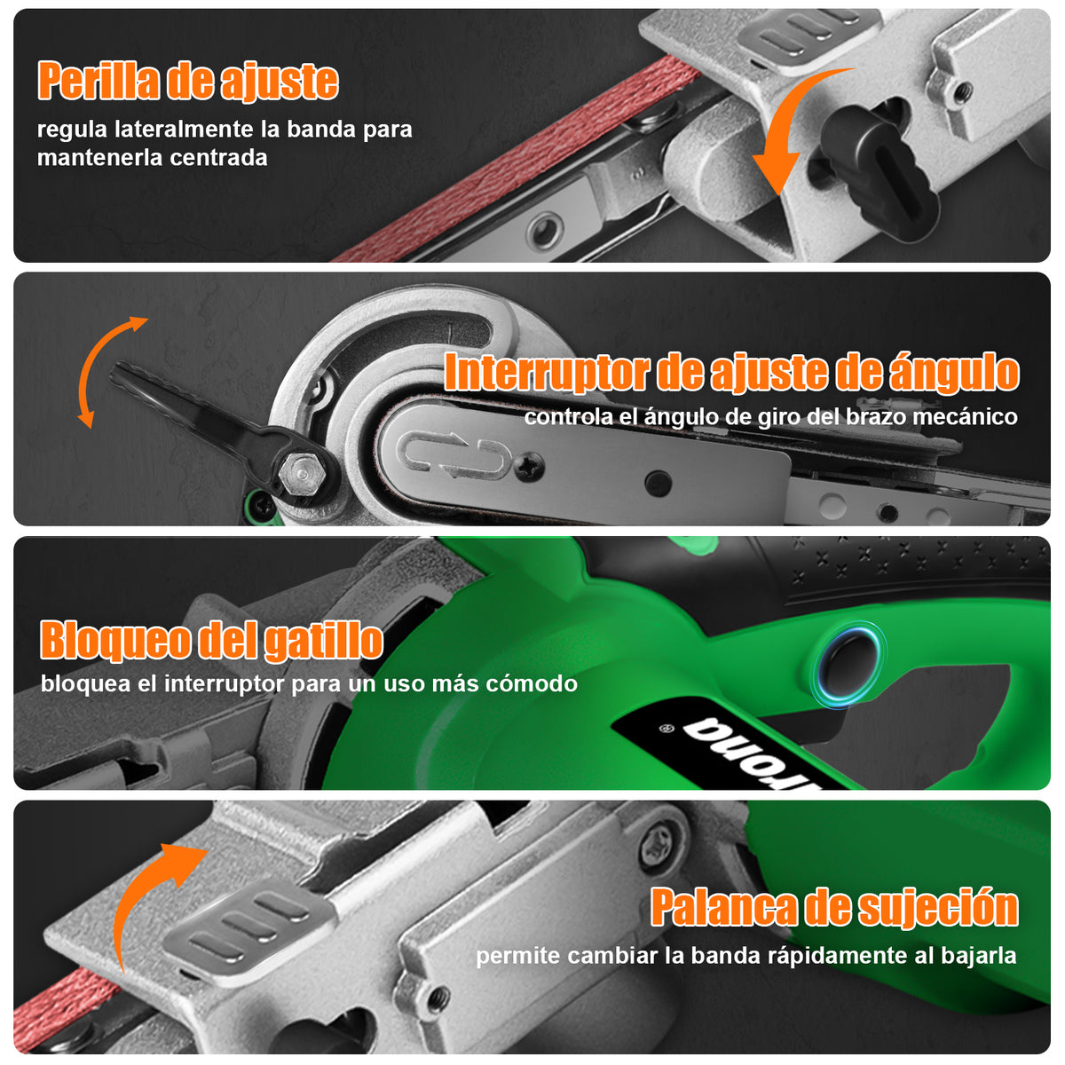 Mini Lijadora De Banda 1/2"" X 18"" Anirona MBS457A