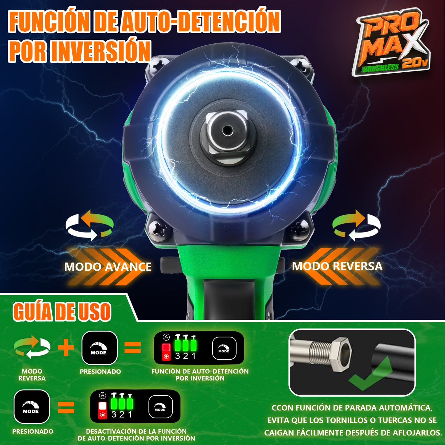 Llave De Impacto Inalámbrico 850nm 4000mah Anirona Promax W850PM