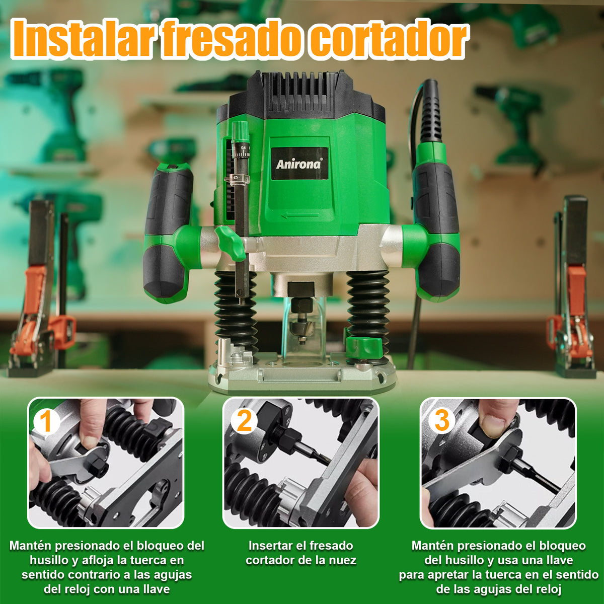 Router Anirona 1400w 1-3/4 Hp 7 Niveles De Velocidad ROU-A1