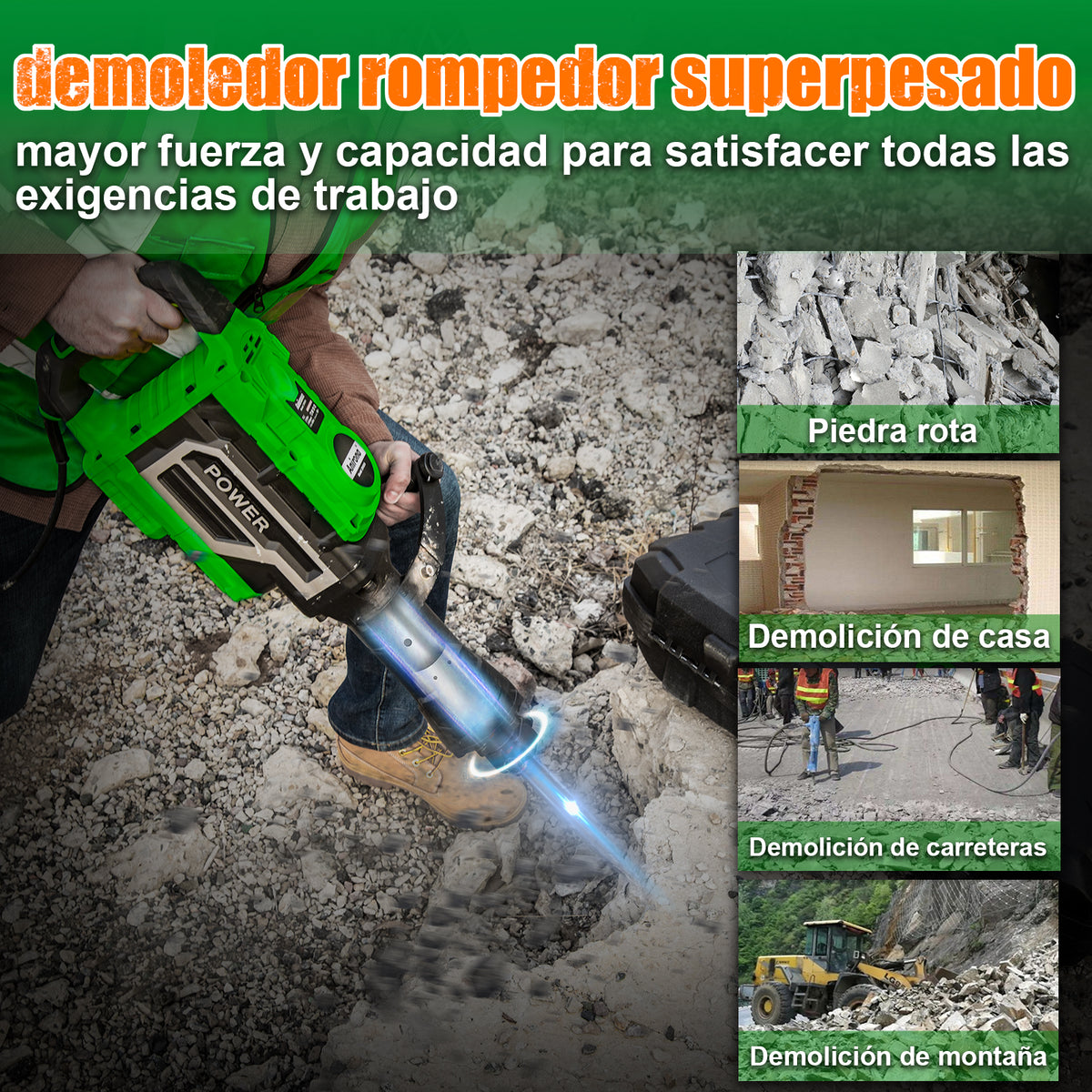 Demoledor Rompedor De Concreto Uso Rudo 2300w Anirona DH95A
