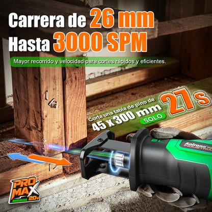 Sierra Sable Inalámbrica 20v Anirona Promax Sierra Recíproca AA20-S26PM