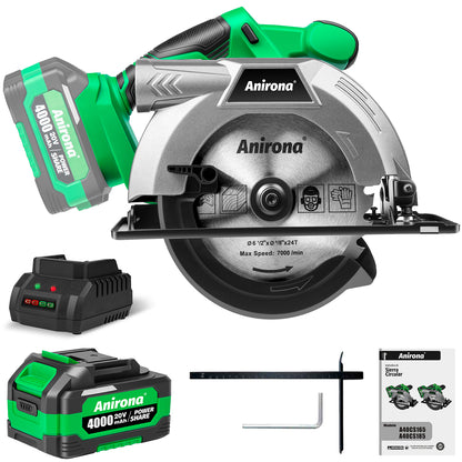 Sierra Circular Sin Carbones Inalámbrico 6-1/2 Anirona 4.0ah Brushless A40CS165