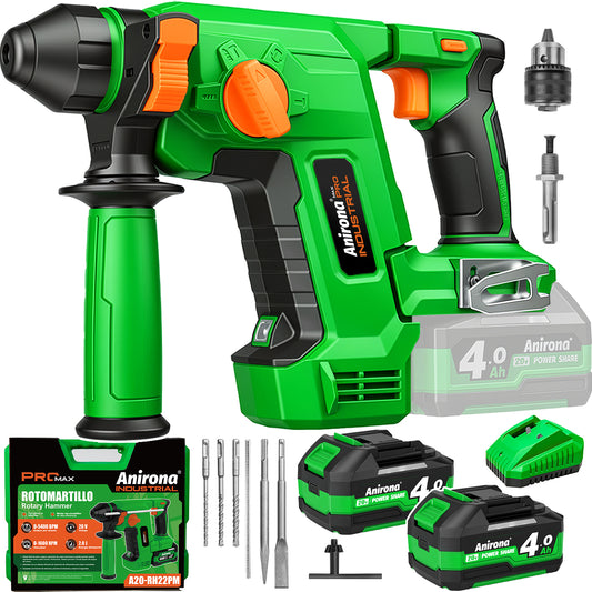 Rotomartillo Cincelador Inalámbrica 2baterías Anirona Promax AA20-RH22PM