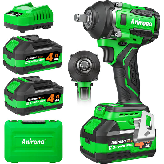 Llave De Impacto Inalámbrica 1/2 Brushless 800nm 2 Baterías AA20-W700P