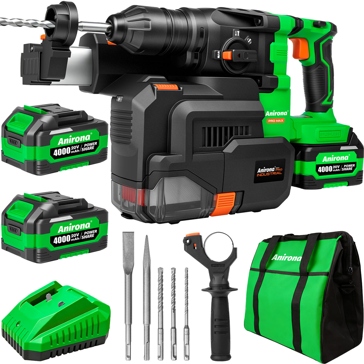 Rotomartillo Cincelador Colector De Polvo 4j Anirona Promax ARH515PM + VC515PM