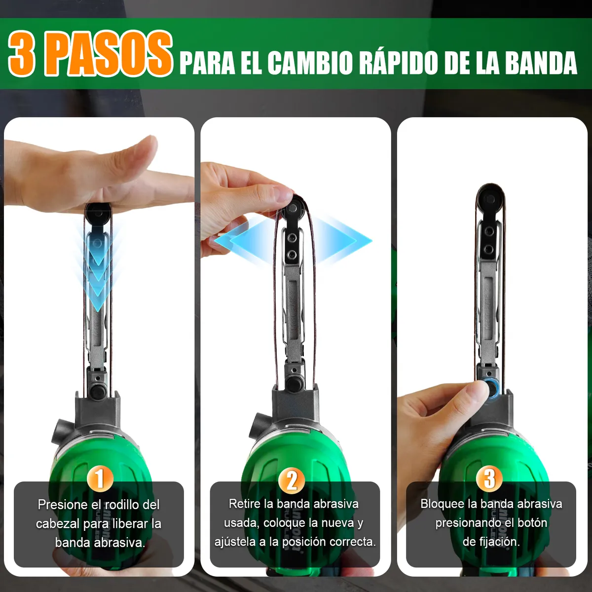 Mini Lijadora De Banda Sin Carbón 1/2x18 Anirona 2 Baterías