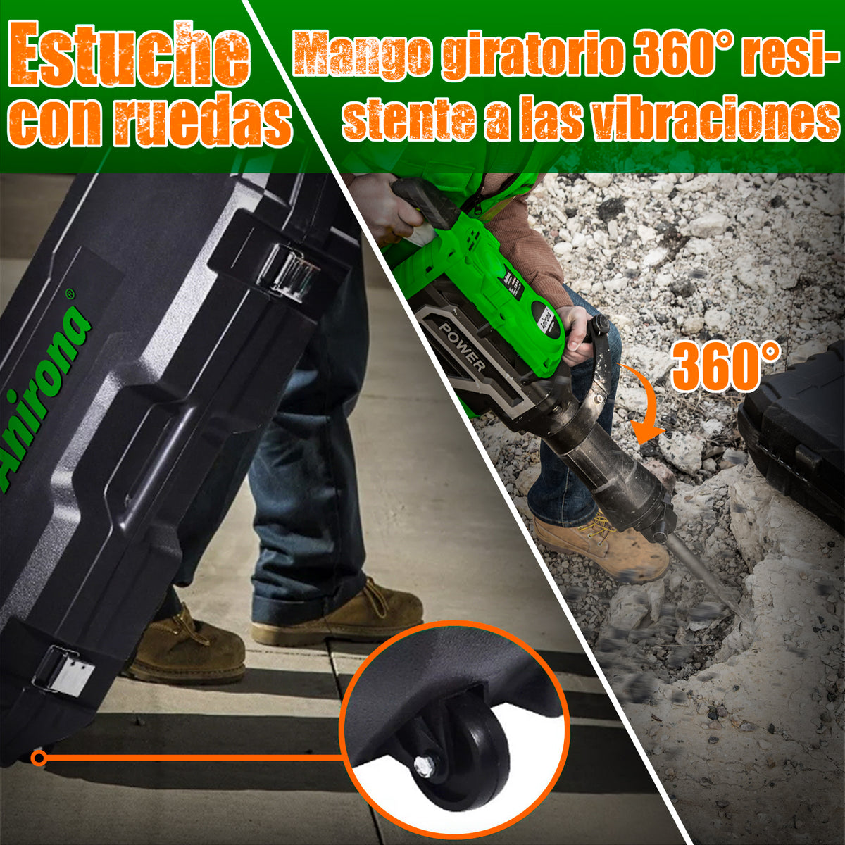 Demoledor Rompedor De Concreto Uso Rudo 2300w Anirona DH95A