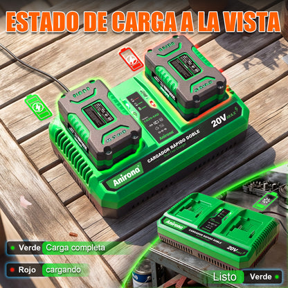 Cargador Doble Rápido 4a Para Baterías Ion Litio 20v Anirona CG20-4AD