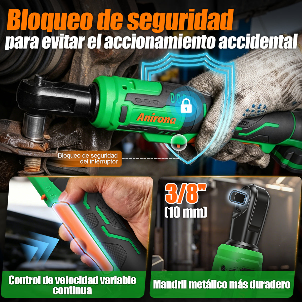 Llave Matraca Inalámbrica Ratchet Brushless Anirona Promax AA20-RW5120A