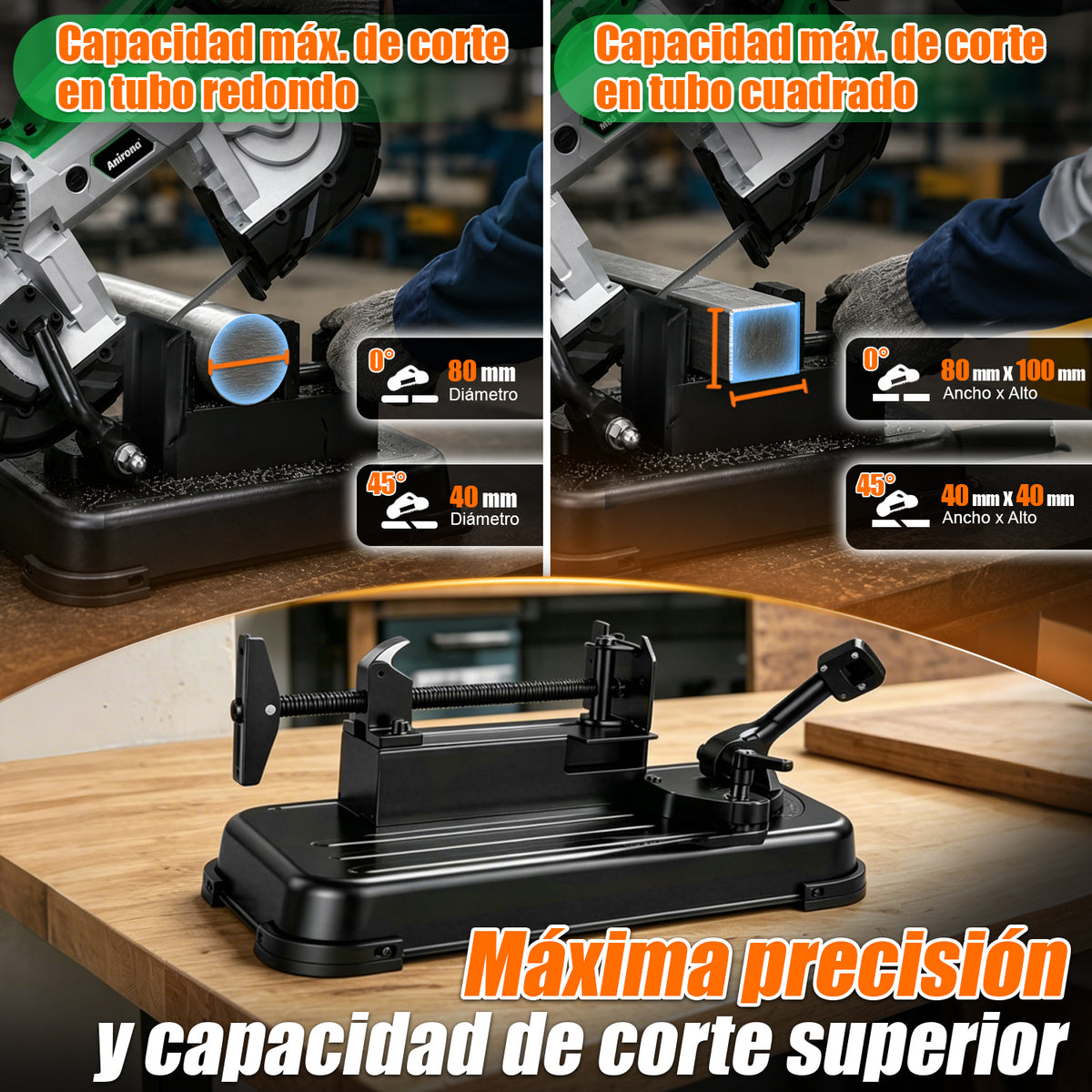 Sierra Cinta Banda Portátil Metal 1100w Cortadora Anirona BS2103AC