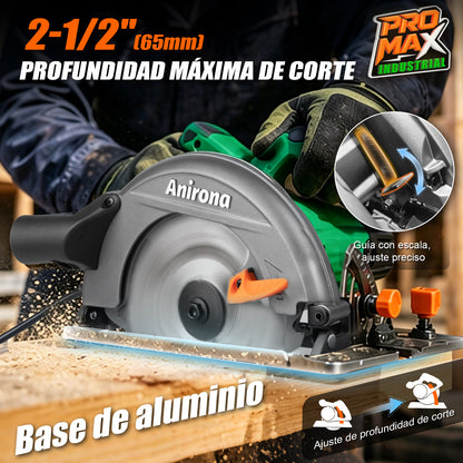 Sierra Circular Eléctrica 7-1/4'' 1600w 127v Anirona Promax CS714A