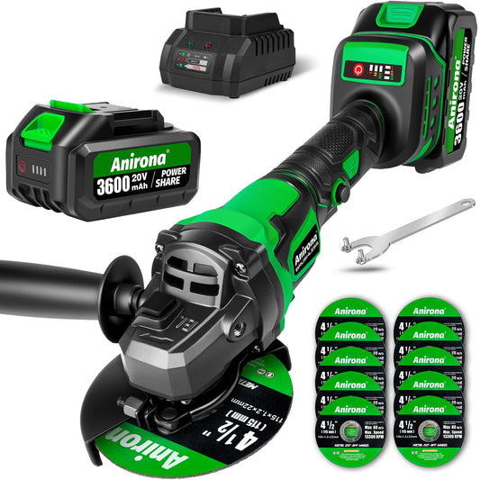Esmeriladora Angular Inalámbrica 4-1/2 Sin Carbones Anirona