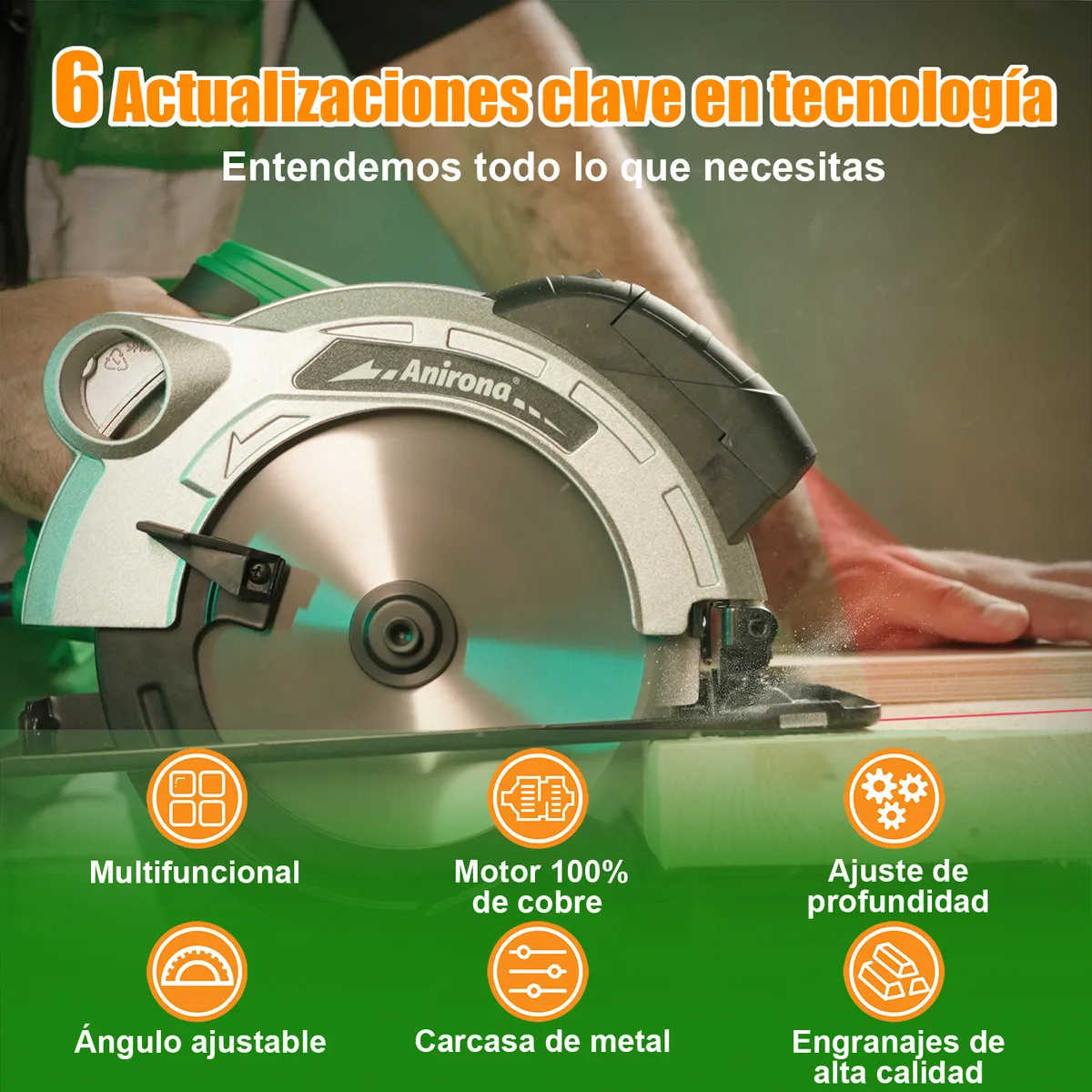 ANIRONA 7-1/4" Circular Saw CS612A Pro 1600W 60Hz