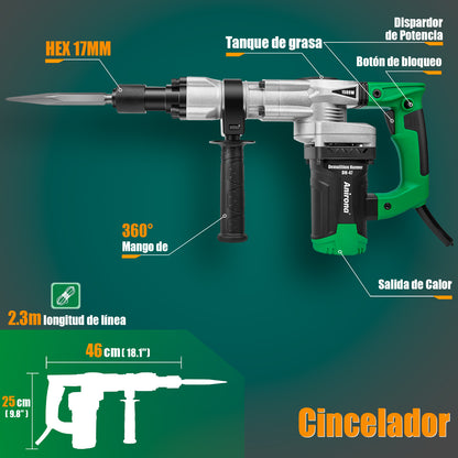 Martillo Desmoledor Incelador Anirona Hex.17 1500 W 18 M DH47